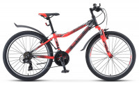 Велосипед Stels Navigator-450 V 24" V030 черный/неоновый-красный (2020)
