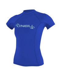 Гидромайка женская O'Neill короткий рукав WMS BASIC SKINS S/S RASH GUARD TAHITIAN BLUE S18