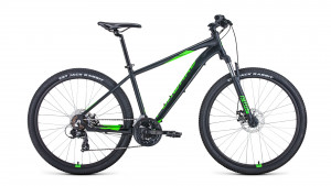 Велосипед Forward Apache 27.5 2.0 disc черный/ярко-зеленый рама 17&quot; (2022) 
