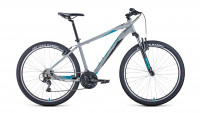 Велосипед Forward APACHE 27.5 1.0 серый/бирюзовый рама 15" (2022)