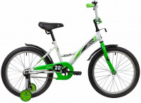 Велосипед Novatrack Strike 20" (корот. крылья) белый-зелёный (2020)