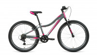 Велосипед Forward Jade 24 1.0 серый / розовый рама 12" (2022)