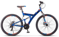Велосипед Stels Focus MD 27.5" 21-sp V010 синий/неоновый-красный