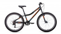 Велосипед Forward Titan 24 1.0 черный/ярко-оранжевый рама: 12" (2022)
