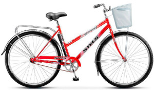 Велосипед Stels Navigator-300 Lady 28&quot; Z010 красный (с корзиной) (2019) 