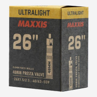 Велокамера Maxxis Ultralight 26x1.50/2.50 40/63-559 0.6 мм велониппель 48 мм