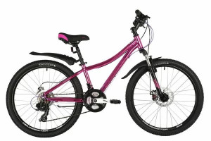 Велосипед NOVATRACK KATRINA 24&quot; алюм.рама 10&quot; (2022) розовый металлик 