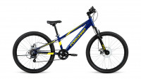 Велосипед Forward RISE 24 2.0 D темно-синий / желтый рама 11" (2022)
