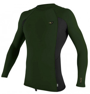 Гидромайка мужская длинный рукав O&#039;Neill Premium Skins L/S Rash Guard Dark Olive/Black/Dark Olive (2021) (4170B GE6) 