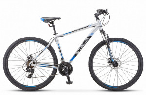 Велосипед Stels Navigator-700 D 27.5&quot; F010 серебристый/синий (2020) 