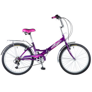 Велосипед NOVATRACK складной FS-24&quot; фиолетовый (2018) 