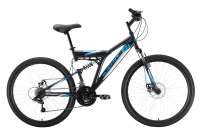 Велосипед Black One Phantom FS 26 D серый/голубой/серебристый Рама: 18" (2022)