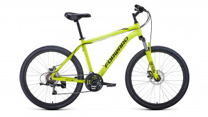 Велосипед Forward HARDI 26 2.1 disc ярко-желтый\черный (2021) 