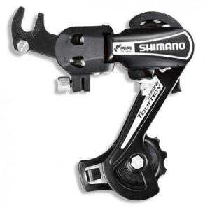 Переключатель задний SHIMANO TOURNEY, TY21-B, GS, 6 скоростей, крепление на ось, черный, без упаковки 