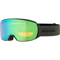 Очки горнолыжные Alpina Nakiska Q-Lite Black-Olive Matt/Q-Lite Green S2 (2024)