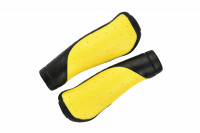 Грипсы MTB HL-GB306 black\yellow 130mm, эргономические, резина, черно\желтые (2022)