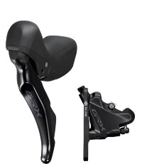 Ручка тормозная/шифтер Shimano GRX, ST-RX400/BR-RX400, левый, на 2 скорости, под дисковый тормоз, колодка с кулером