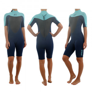 Гидрокостюм женский короткий Jetpilot Flight S/S 2mm Springsuit wms.Teal (190780) (2021) 