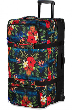 Дорожная сумка Dakine Womens Split Roller 65L Tropics (сине-красные цветы) 