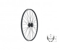 Колесо переднее KLS DRAFT Dynamo V-brake, 24", чёрное