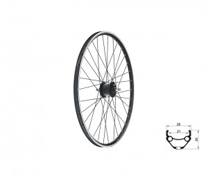 Колесо переднее KLS DRAFT Dynamo V-brake, 24&quot;, чёрное 