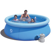 Бассейн надувной JILONG Prompt Set Pool (240x63) синий + фильтр-насос Filter Pump 300gal 