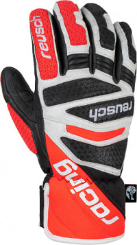 Перчатки горнолыжные Reusch Worldcup Warrior DH Black/White/Fluo Red