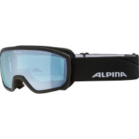 Очки горнолыжные Alpina Scarabeo Jr. Q-Lite Black-Blue Matt/Q-Lite Blue Sph. S2 (2024)