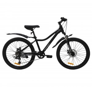 Велосипед Avenger A241D 24" черный матовый/серебристый рама: 13" (2026) 
