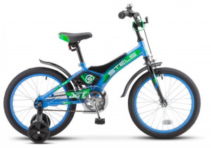 Велосипед Stels Jet 16 Z010 голубой/зеленый (2021) 