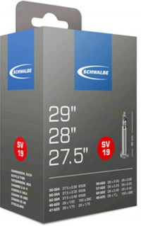 Велокамера 27.5-29" Schwalbe SV19 27.5'/29'x1.50-2.40 40/62-584/635 WP 40mm (05-10930343) Велокамера 27.5-29" Schwalbe SV19 27.5'/29'x1.50-2.40 40/62-584/635 WP 40mm (05-10930343)
