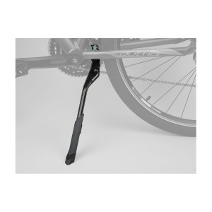 Подножка AUTHOR 8-16505201 алюминиевая AKS-650A E-BIKE 24-29&quot; универс. центр. крепления с планкой, усиленная, подходит для ЭЛЕКТРО-ВЕЛО черная 