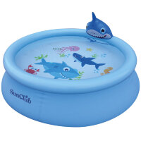 Бассейн надувной детский JILONG Shark 3D Spray Pool (190x47)