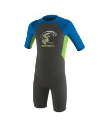 Гидрокостюм детский короткий O'Neill TODDLER REACTOR-2 2MM BACK ZIP S/S SPRING GRAPHITE/DAYGLO/OCEAN (2019)