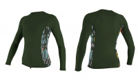 Гидромайка женская длинный рукав O'Neill WMS SIDE PRINT L/S RASH GUARD emerald green 5406S GF4 (2020)