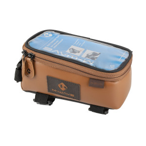 Сумочка/чехол+бокс M-WAVE 5-122210 на раму д/смартфона ROTTERDAM TOP XL увелич.185х95х85мм влагозащитная, материал искуственная кожа, коричневая 