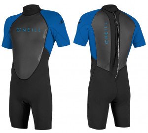 Гидрокостюм детский короткий O&#039;Neill Youth Reactor-2 2mm Back Zip S/S Spring Black/Ocean (2021) (5045 EJ7) 