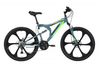 Велосипед Black One Totem FS 26 D FW серый/черный/зеленый Рама: 18" (2022)