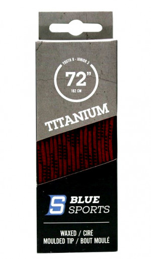 Шнурки хоккейные BlueSports Titanium Waxed Red/Black, с пропиткой, литой кончик 