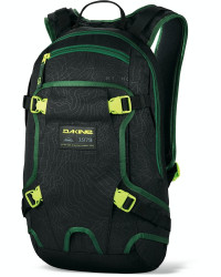 Сноубордический рюкзак Dakine Ally 11L Hood (черный, зеленые молнии)