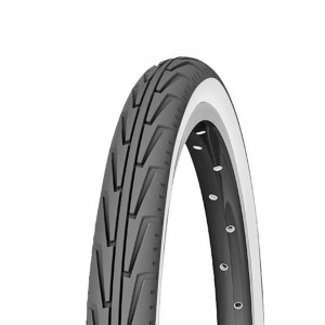 Велопокрышка 24&quot; Michelin CITY.J 44-507 (24X1.75) GW WHITE/BLACK,3х22TPI белый\чёрный 