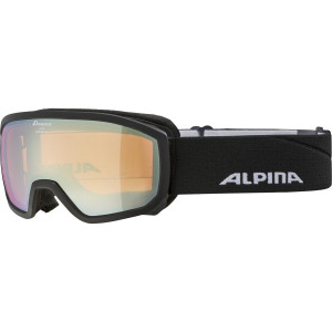 Очки горнолыжные Alpina Scarabeo Jr. Q-Lite Black Matt/Q-Lite Gold Sph. S2 (2024) 