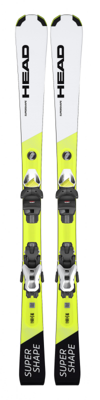 Горные лыжи Head Supershape JRS white/neon yellow + крепление JRS 4.5 GW CA BRAKE 80 [I] (2023)