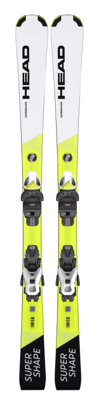 Горные лыжи Head Supershape JRS white/neon yellow + крепление JRS 4.5 GW CA BRAKE 80 [I] (2023) 