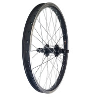 Колесо Veloolimp 20" BMX заднее, обод двойной алюм. б/пист. чёр., втулка алюм.36H,ось 14мм,под трещотку, гайка,чёр.