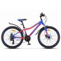 Велосипед Stels Navigator-410 MD 24" V010 синий/неоновый красный рама: 12" (2019)