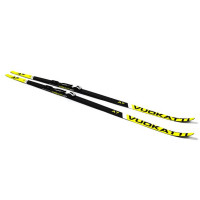 Беговые лыжи Vuokatti с креплениями NNN Step-in (Wax) black/yellow 195 см