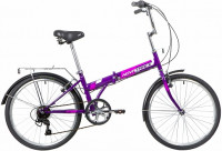 Велосипед NOVATRACK складной TG-24" фиолетовый, 6 скоростей