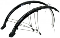 Крылья M-Wave 5-386104 с электропроводкой, 26"х60 мм, с защитой на усах и резиновыми брызговиками, передние 800 мм, задние 1180 мм, металлопласт., черный