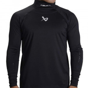 Футболка компрессионная с длинным рукавом Bauer Neckprotect LS Top S22 YTH black (1059578) 